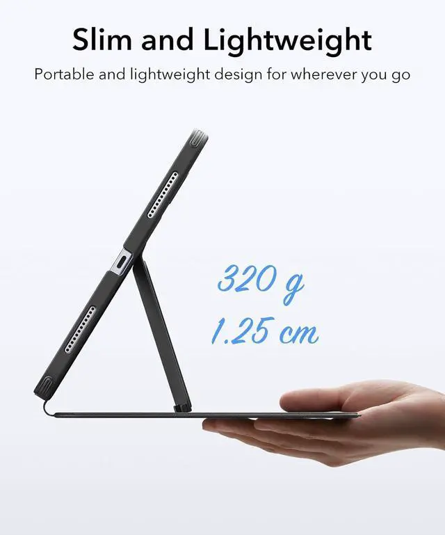Alt view image 7 of 7 - for iPad (A16) 11th Generation Case iPad (A16) 11th/10th Gen Case (2025/2022) Vertical Stand Cover Multi Stand Angles Ultra-Stable Cover Flip Series Black