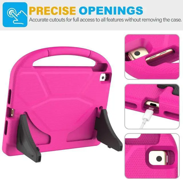 Alt view image 6 of 7 - SUPLIK Kids Case for iPad 9th/8th/7th Generation - iPad 10.2 inch 2021/2020/2019 Case with Built-in Screen Protector Durable Shockproof Handle Stand Kids Cover for  iPad 7/8/9 Gen Pink