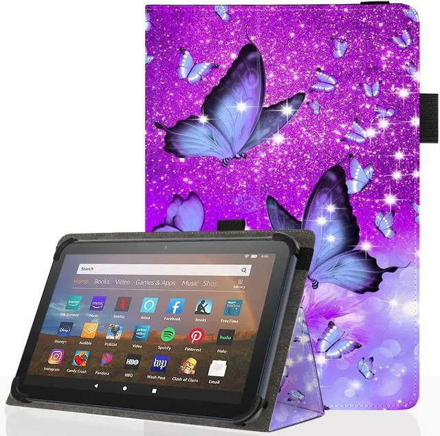 Main image of Universal 10 10.1 Inch Android Tablet Case Slim Folding Stand Cover for All 9-10.5 Touchscreen Tablet Case with Stylus Pen Holder Butterfly 01