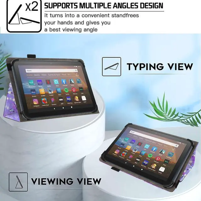 Alt view image 2 of 6 - Universal 10 10.1 Inch Android Tablet Case Slim Folding Stand Cover for All 9-10.5 Touchscreen Tablet Case with Stylus Pen Holder Butterfly 01