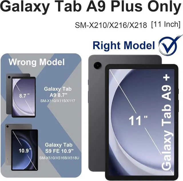 Alt view image 2 of 7 - for Galaxy Tab A9 Plus Case 11 Inch Rugged Case for  Galaxy A9+ Tablet Case with Screen Protector 360 Rotating Stand Shoulder Strap Pen Holder 2023 Model(SM-X210/X216/218) Black Blue