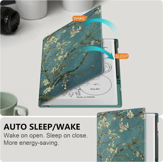 Alt view image 3 of 6 - Case Compatible with Remarkable Paper Pro 11.8 Paper Tablet 2024 Released Folio Protective Case with Pen Holder Apricot Blossom