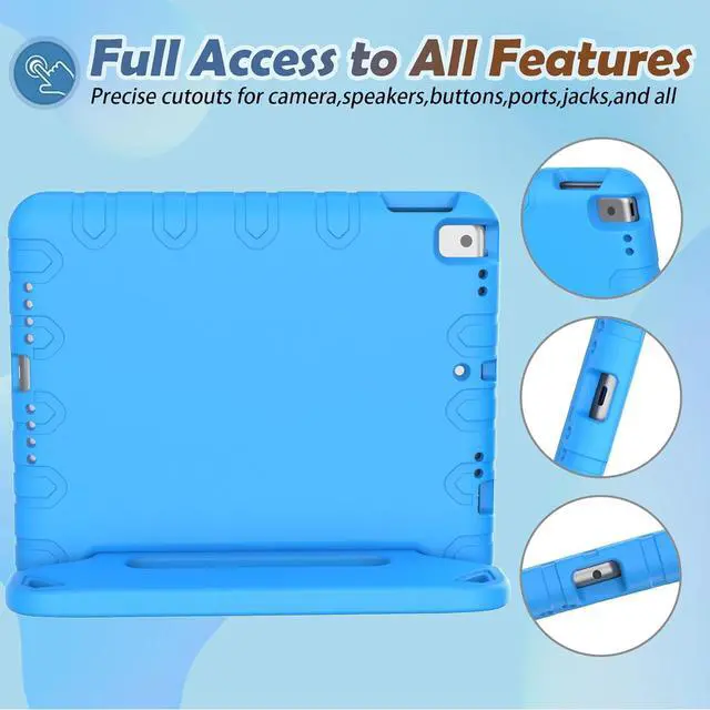 Alt view image 5 of 7 - Kids Case for iPad 9th/ 8th/ 7th Generation (2021/2020/ 2019) iPad 10.2 Case for Kids Shockproof Handle Stand Case for iPad 9/8/ 7 Gen 10.2 Inch - Blue