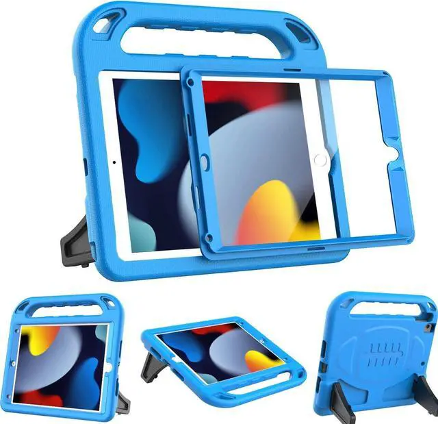 Main image of Kids Case for iPad 9th/8th/7th Generation (iPad 10.2 Inch 2021/2020/2019) with Built-in Screen Protector Durable Shockproof Handle Stand iPad 9th 8th 7th Generation Case for Kids Blue