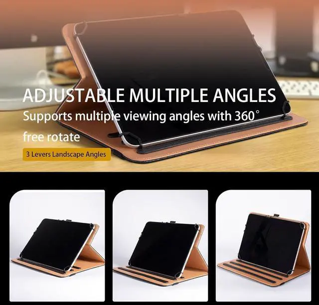 Alt view image 5 of 7 - 10.1 Tablet case 10 inch Tablet Case 360 Degree Rotating Universal Tablet Case for 9.7-11 Inch Tablets Protective Case Cover (Black)