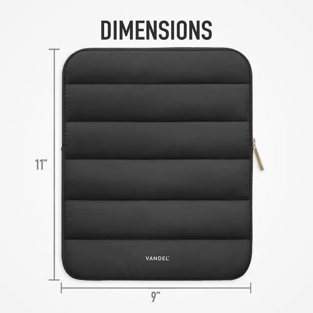 Alt view image 7 of 7 - Vandel - The Original Puffy iPad Sleeve 9-11 Inch Tablet Sleeve Black i Pad Case for Women and Men Cute iPad Air Pouch 9 10 Inch 11 Inch Bag