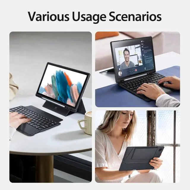 Alt view image 5 of 6 - Galaxy Tab A8 Case with Keyboard 10.5Inch Multi-Touch Trackpad 7 Color Backlit Wireless Detachable Magnetic Folio Cover for This  Tab A8 Keyboard Case(Black)