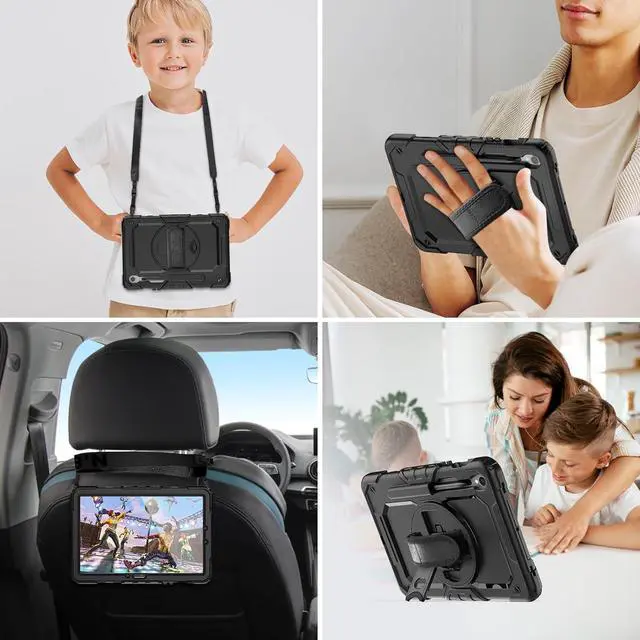 Alt view image 5 of 6 - Case Compatible with  Galaxy Tab S9 11 Inch/S9 FE 10.9 Inch with Screen Protector | SM-X710/X716B/X718U/SM-X510/ X516B Cover | Heavy Duty Shockproof Case W/Hand Strap Stand