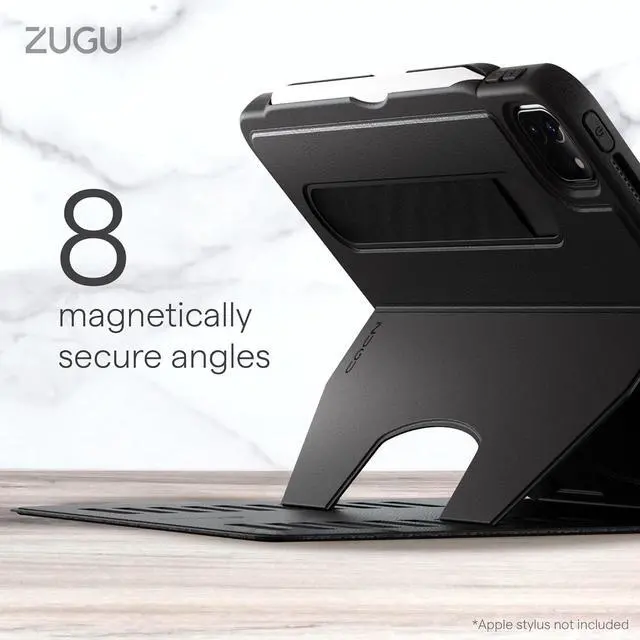 Alt view image 3 of 7 - Zugu Case for iPad Pro 11 (M4) 2024 Slim Protective Cover with  Pencil Holder Auto Wake/Sleep Multiple Viewing Angles iPad Pro 11 Inch Cover Phone Protector Black