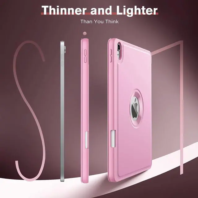 Alt view image 7 of 7 - for iPad (A16) 11th Generation 2025 11-inch/10th Generation 10th 2022 10.9 inch Case with Pencil Holder Smart Trifold Protective iPad Case with Soft TPU Back Stand Cover Auto Wake/Sleep Pink