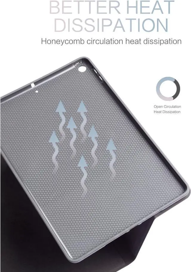 Alt view image 7 of 7 - Case for iPad 9th Generation White Flower Auto Wake/Sleep Multi-Angle Viewing Shockproof Floral