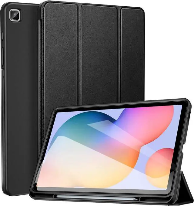 Main image of for Galaxy Tab S6 Lite 10.4 inch Case 2024/2022/2020 with Pen Holder Auto Wake/Sleep Trifold Stand Folio Cover for  Galaxy S6 Lite Tablet (SM-P625/P620/P619/P615/P613/P610) Black