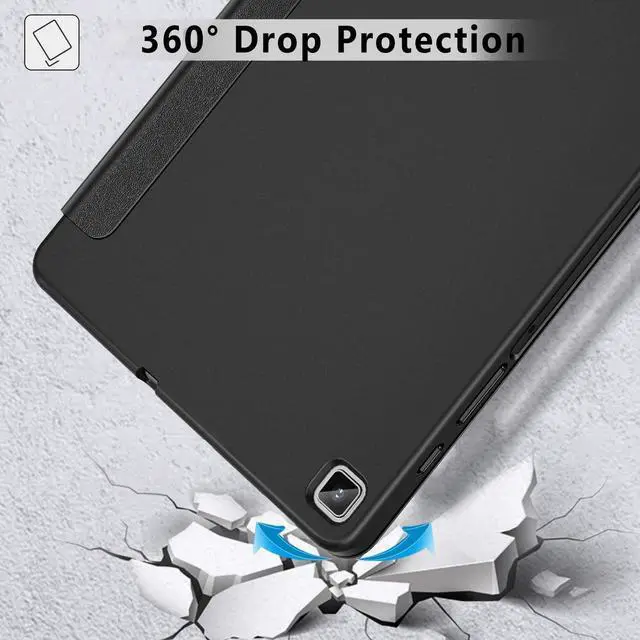 Alt view image 3 of 7 - for Galaxy Tab S6 Lite 10.4 inch Case 2024/2022/2020 with Pen Holder Auto Wake/Sleep Trifold Stand Folio Cover for  Galaxy S6 Lite Tablet (SM-P625/P620/P619/P615/P613/P610) Black