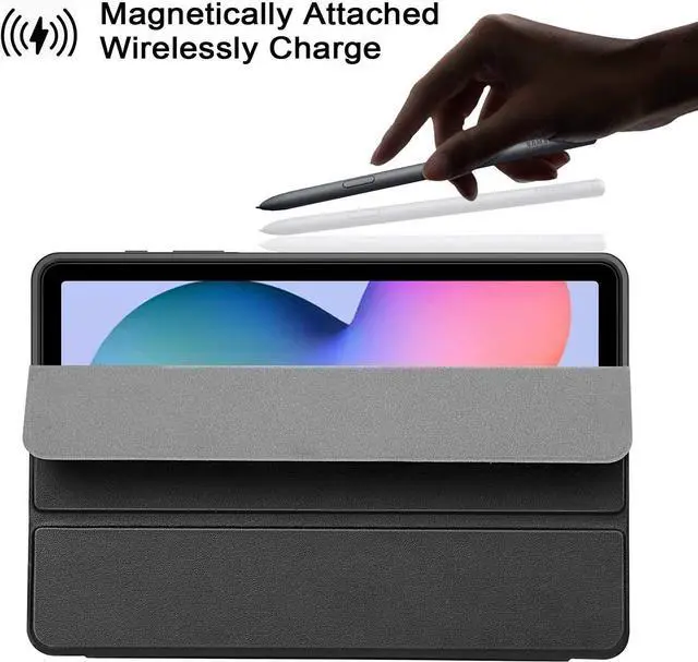 Alt view image 5 of 7 - for Galaxy Tab S6 Lite 10.4 inch Case 2024/2022/2020 with Pen Holder Auto Wake/Sleep Trifold Stand Folio Cover for  Galaxy S6 Lite Tablet (SM-P625/P620/P619/P615/P613/P610) Black