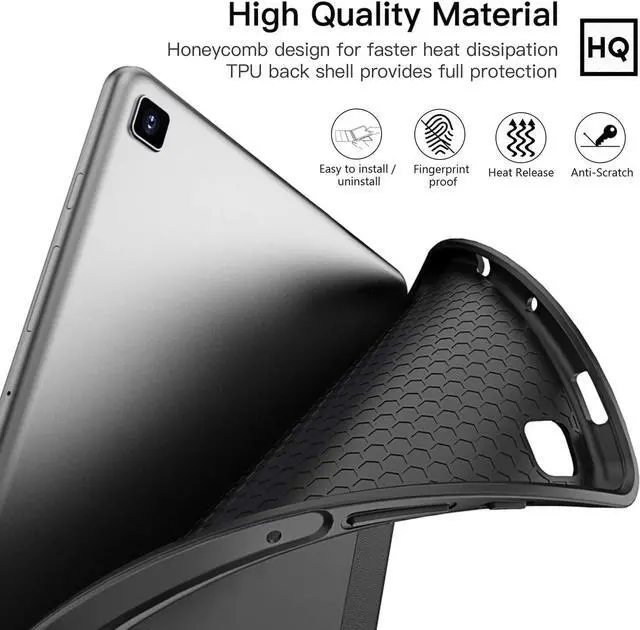 Alt view image 7 of 7 - for Galaxy Tab S6 Lite 10.4 inch Case 2024/2022/2020 with Pen Holder Auto Wake/Sleep Trifold Stand Folio Cover for  Galaxy S6 Lite Tablet (SM-P625/P620/P619/P615/P613/P610) Black