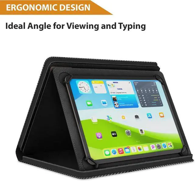 Alt view image 3 of 7 - Universal Padfolio Case - Portfolio Organizer for Tablet 8.5 up to 11 inch CPU Leather Notebook Pad Holder Folder for iPad Air Pro & Others