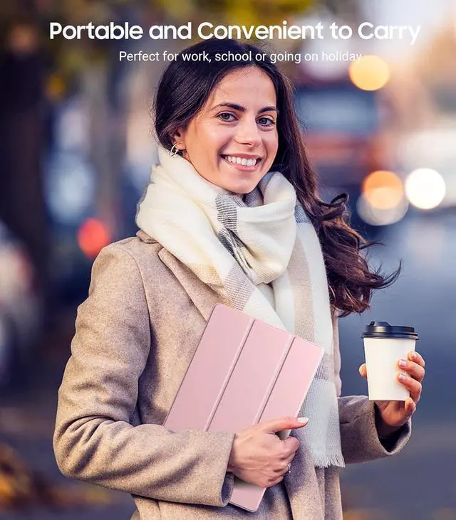 Alt view image 7 of 7 - Case for  Galaxy Tab A9+/A9 Plus 11 2023 Slim Soft TPU Translucent Frosted Back Protective Cover for Galaxy Tab A9+ Tablet SM-X210/X216/X218 Auto Wake/Sleep Rose Gold