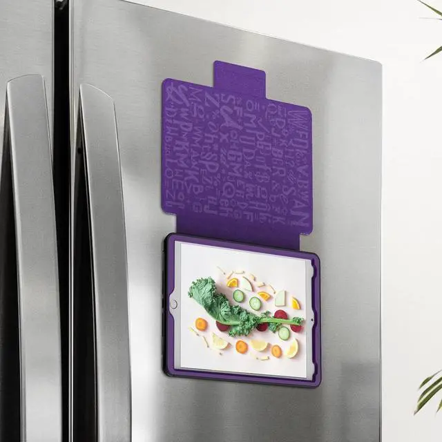 Alt view image 5 of 7 - Magnetic Case for iPad 9th/8th/7th Generation 10.2 Auto Sleep/Wake Case with Pen Holder Card Slot for iPad 10.2 2021/2020/2019 Purple