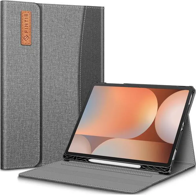 Main image of Case for  Galaxy Tab S10 Plus 2024/ S9 FE Plus 5G 12.4 Inch 2023 with Built-in S Pen Holder Multiple Angle Portfolio Business Cover with Pocket Auto Sleep/Wake Gray
