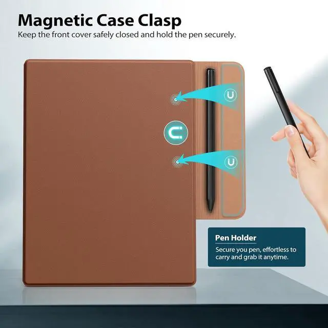 Alt view image 4 of 7 - Case Compatible for Remarkable 2 Ultra-Thin Magnetic Case with Built-in Pen Holder Lightweight Book Folio Cover Compatible with Remarkable 2 Paper Tablet 10.3 2020 Released Brown