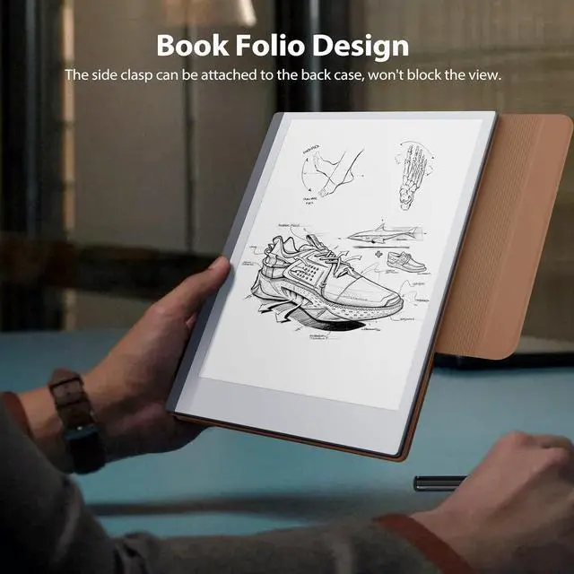 Alt view image 5 of 7 - Case Compatible for Remarkable 2 Ultra-Thin Magnetic Case with Built-in Pen Holder Lightweight Book Folio Cover Compatible with Remarkable 2 Paper Tablet 10.3 2020 Released Brown