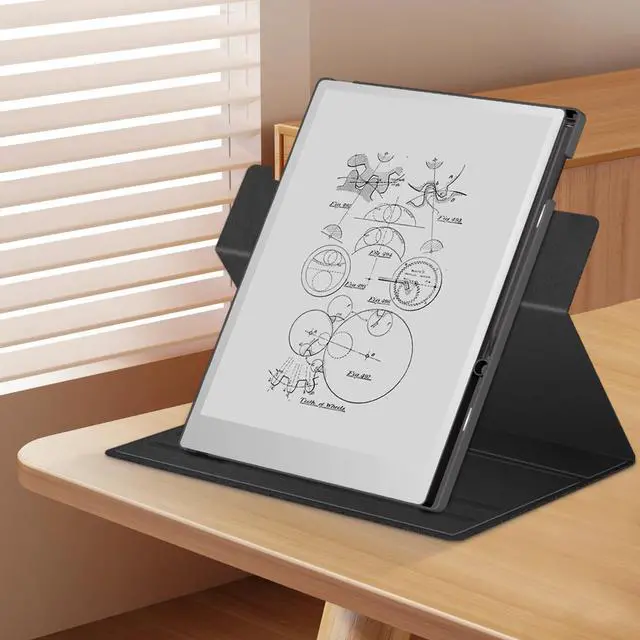 Alt view image 4 of 6 - Case Compatible with Remarkable Paper Pro 11.8 Paper Tablet 2024 Released 360 Degree Rotating Stand Cover with Pen Holder Black