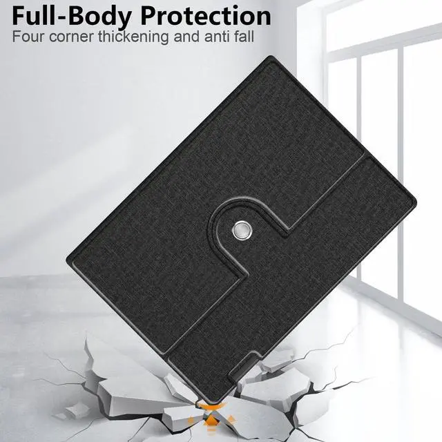 Alt view image 6 of 6 - Case Compatible with Remarkable Paper Pro 11.8 Paper Tablet 2024 Released 360 Degree Rotating Stand Cover with Pen Holder Black