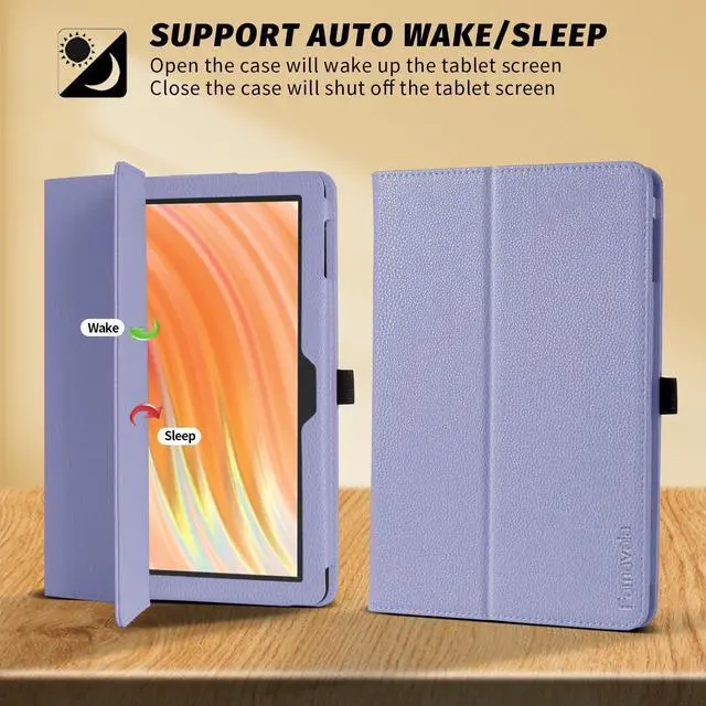 Alt view image 4 of 6 - Folio Case Cover for 10.1-inch Fire HD 10 Tablet (13th / 11th Generation 2023/2021 Release) with Auto Wake/Sleep Compatible with Alcatel/TCL K10 10.1 Tab (Lilac)
