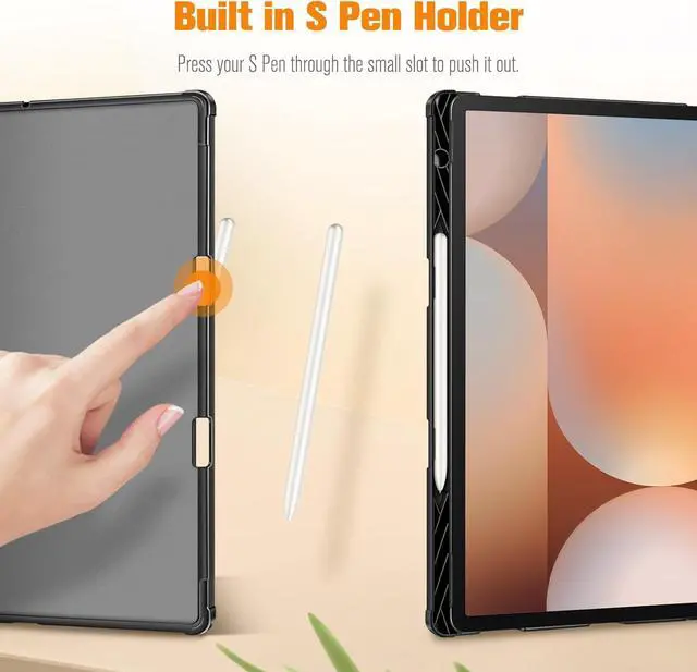 Alt view image 3 of 7 - Case for  Galaxy Tab S10 Plus 2024/ S9 FE Plus 5G 12.4 Inch 2023 with Built-in S Pen Holder Multiple Angle Portfolio Business Cover with Pocket Auto Sleep/Wake Gray
