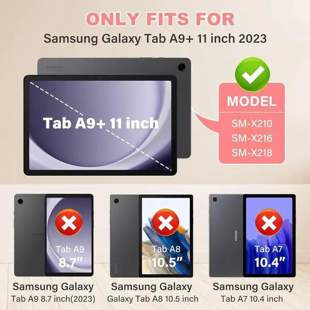 Alt view image 2 of 7 - Case for  Galaxy Tab A9+/ A9 Plus 11 inch 2023 with Tempered Glass Screen Protector Unicorn Stand Shoulder Strap Shockproof for Galaxy Tab A9 Plus Tablet Case Kids Girls (Colourful)