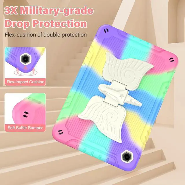 Alt view image 4 of 7 - Case for  Galaxy Tab A9+/ A9 Plus 11 inch 2023 with Tempered Glass Screen Protector Unicorn Stand Shoulder Strap Shockproof for Galaxy Tab A9 Plus Tablet Case Kids Girls (Colourful)