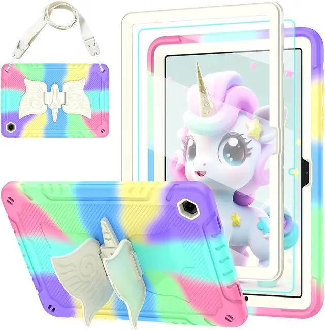 Alt view image 7 of 7 - Case for  Galaxy Tab A9+/ A9 Plus 11 inch 2023 with Tempered Glass Screen Protector Unicorn Stand Shoulder Strap Shockproof for Galaxy Tab A9 Plus Tablet Case Kids Girls (Colourful)