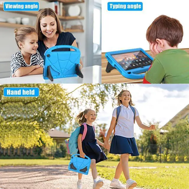 Alt view image 4 of 7 - Fire HD 10 & HD 10 Plus Tablet Case for Kids(13/11th Gen 2023/2021 Release)- Lightweight Shockproof Case with Screen Protector Handle Stand for Fire HD 10 Kids&Kids Pro -Blue