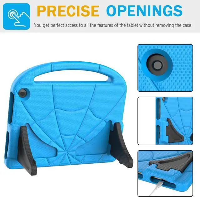 Alt view image 6 of 7 - Fire HD 10 & HD 10 Plus Tablet Case for Kids(13/11th Gen 2023/2021 Release)- Lightweight Shockproof Case with Screen Protector Handle Stand for Fire HD 10 Kids&Kids Pro -Blue