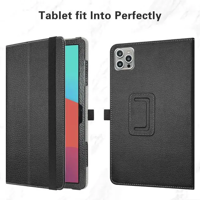 Alt view image 4 of 7 - for Digiland 1050 10.1 Tablet Case PU Leather Folio 2-Folding Stand Cover for Digiland DL1050 10.1 inch Tablet Black
