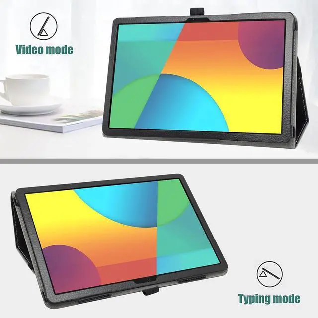 Alt view image 3 of 7 - for Digiland 1050 10.1 Tablet Case PU Leather Folio 2-Folding Stand Cover for Digiland DL1050 10.1 inch Tablet Black