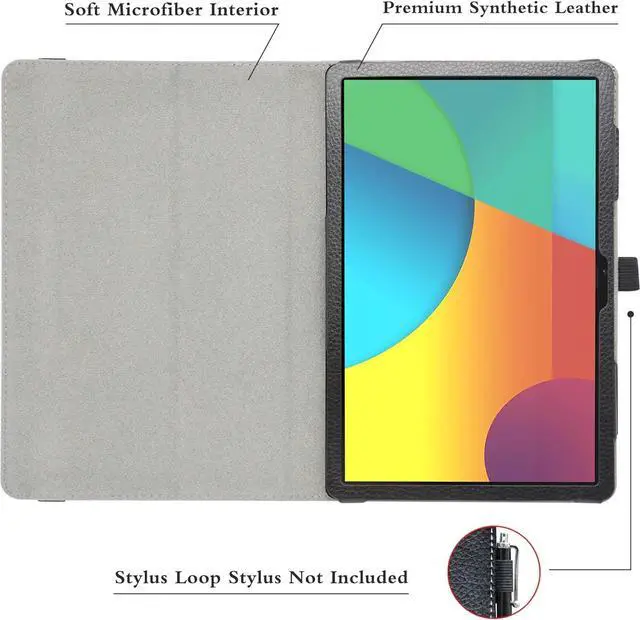 Alt view image 5 of 7 - for Digiland 1050 10.1 Tablet Case PU Leather Folio 2-Folding Stand Cover for Digiland DL1050 10.1 inch Tablet Black