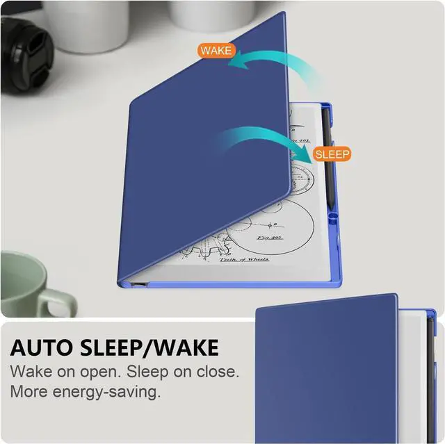 Alt view image 3 of 6 - Case Compatible with Remarkable Paper Pro 11.8 Paper Tablet 2024 Released Folio Protective Case with Pen Holder Dark Blue