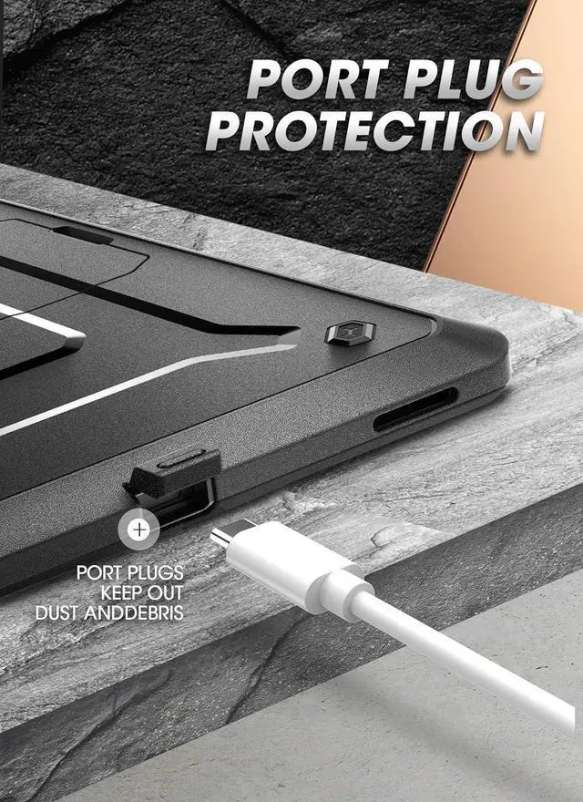 Alt view image 4 of 7 - UB Pro Series Case for Galaxy Tab S6 with Built-in Screen Protector Full-Body Rugged Kickstand Protective Case for Galaxy Tab S6 10.5 Inch Model SM-T860/T865/T867 2019 Release (Black)
