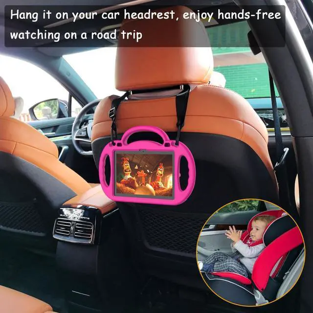 Alt view image 6 of 6 - Fire HD 8 & HD 8 Plus Tablet Case for Kids(12th/10th Generation 2024/2022/2020 Release) Lightweight Shockproof Cover with Shoulder Strap Stand and Handle Not for Nokia TCL  -Pink