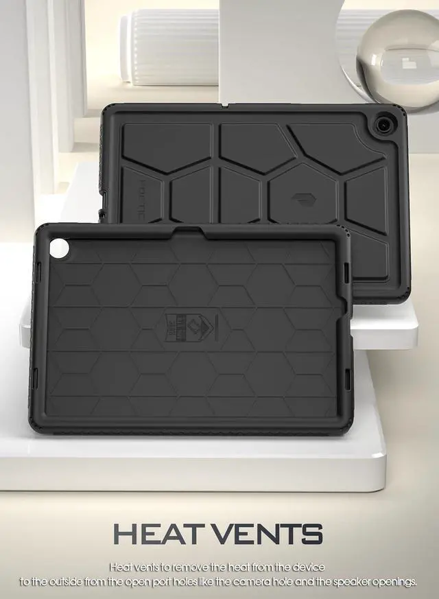 Alt view image 2 of 6 - TurtleSkin Case Designed for  Galaxy Tab A9 Plus + Case 11 Inch 2023 Heavy Duty Shockproof Rugged Kids Friendly Drop Protection Silicone Cover Case Black