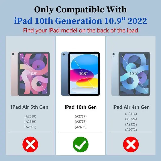 Alt view image 7 of 7 - for iPad (A16) 11th Generation 11 Inch 2025/iPad 10th Generation Case 10.9 Inch 2022 with 360 Rotating Grip Magic Stand,Pen Slot/Key Chain/Shoulder Strap,Case for iPad 10th Gen (Navy Blue)