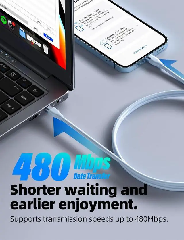 Alt view image 4 of 6 - USB C to Lightning Cable 3 Pack 6FT MFi Certified iPhone Fast Charger Type C to Lightning Cord for iPhone 14 13 12 11 Pro Max Xr Xs 8 and More