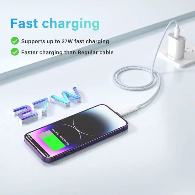 Alt view image 3 of 7 - USB C Type C to Lightning Adapter MFi Certified 4 Pack 27W Fast Charging Support Data Sync Lightning to USB Type C Cable Adapter for iPhone/iPad/for Airpods with Anti-Lost Loop Not for Audio/OTG