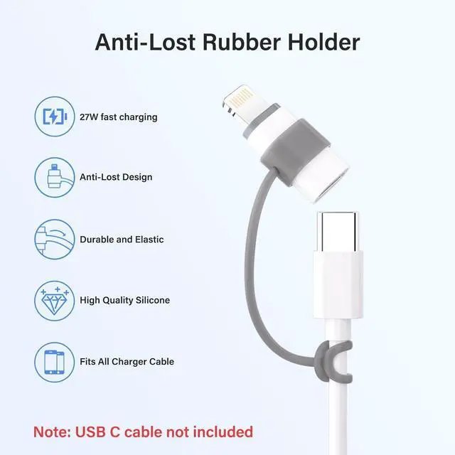 Alt view image 7 of 7 - USB C Type C to Lightning Adapter MFi Certified 4 Pack 27W Fast Charging Support Data Sync Lightning to USB Type C Cable Adapter for iPhone/iPad/for Airpods with Anti-Lost Loop Not for Audio/OTG