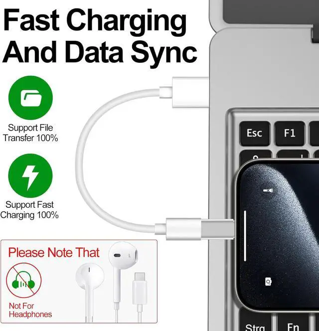 Alt view image 6 of 6 - ?????????? ???????????????? Lightning to USB C Adapter for iPhone 16/15 Pro Max/Plus  S25 iPad Nintendo Switch Support Charging Not for Audio Type C Charger Connector for iPhone 16/15 Charger