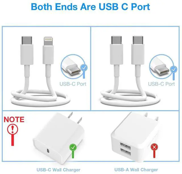 Alt view image 3 of 6 - 5Pack iPhone15 14 13 USB C Charger Cable 6FT [MFi Certified] 3PCS USB C to USB C Cable and 2PCS USBC to Lightning Cord for iPhone 15 to 8