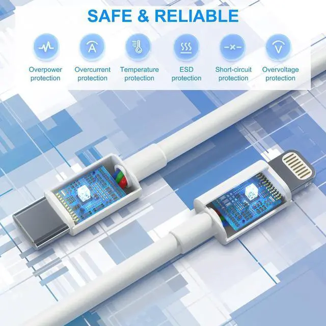 Alt view image 2 of 6 - 5Pack iPhone15 14 13 USB C Charger Cable 6FT [MFi Certified] 3PCS USB C to USB C Cable and 2PCS USBC to Lightning Cord for iPhone 15 to 8