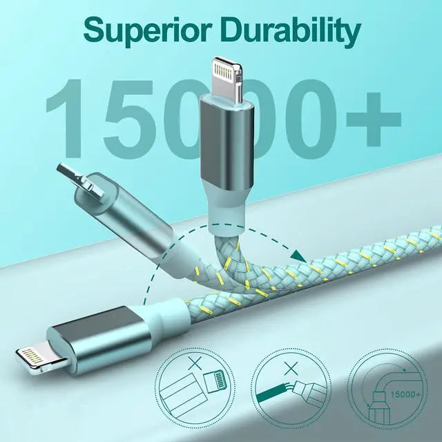 Alt view image 5 of 6 - USB C to Lightning Cable for  MFi Certified iPhone Charger 6FT 3 Pack Fast Charging Type c to Lightning Cable iPhone Fast Charger for iPhone 14 13 12 11 Pro Max Xr Xs 8 and More