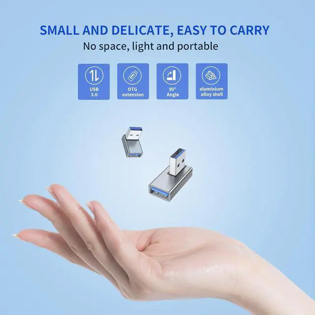 Alt view image 6 of 7 - 90 Degree Right Angle USB 3.0 Male to Female Expansion Adapter Supports Data Transfer & Charging Compatible with PC Laptop Hard Drive Keyboard Power Bank 2-Pack